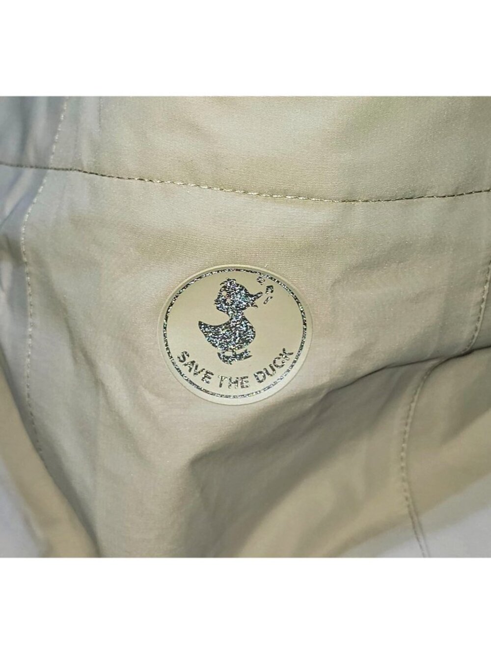 NWT Save The Duck Women's Beige Pro-Tech Waterproof Hooded Jacket Size 4 2616 - Picture 7 of 13
